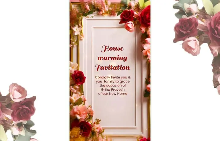 Opulent 3D Floral Housewarming Party Invitation Design Instagram Story
